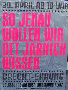 Brecht-Ehrung Volksbühne Brecht-Ehrung Volksbühne